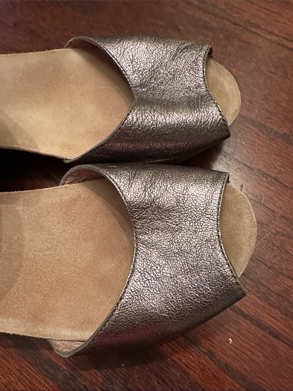 Dansko Metallic Brown Peep-Toe Slingback Sandals | 7 - Picture 4 of 10